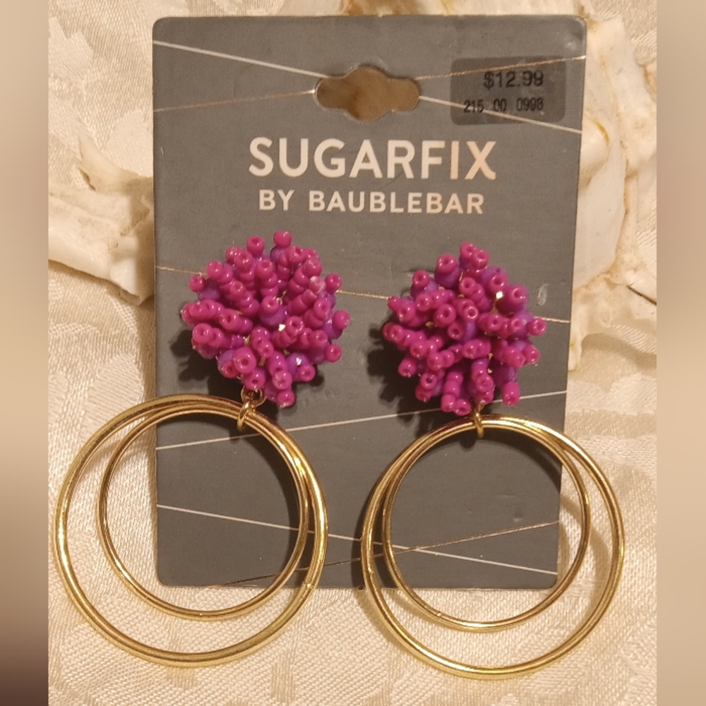 Pink and Gold Burst Earrings